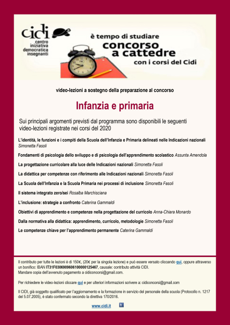 registrazioni Infanzia Primaria