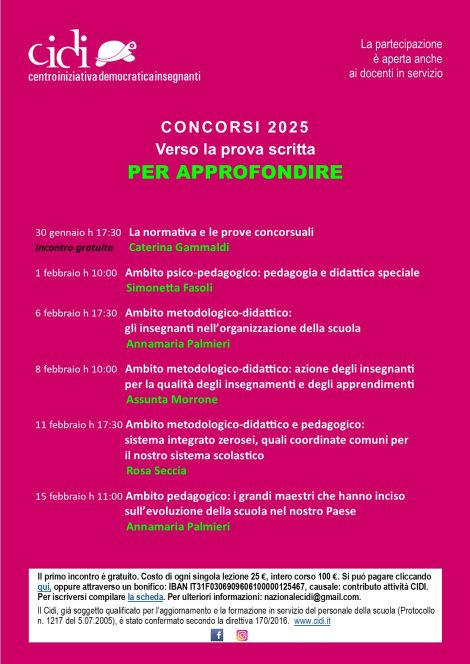 Concorso lverso prova scritta primaria 2025
